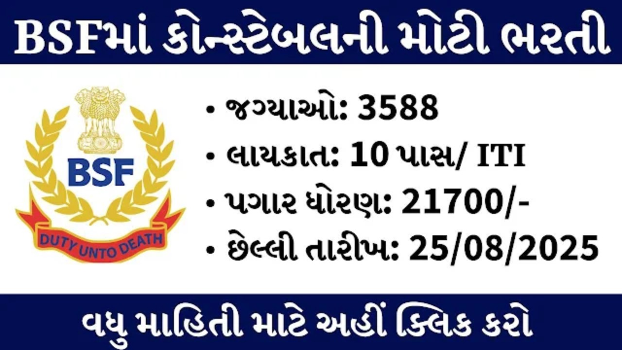 BSF ભરતી 2025