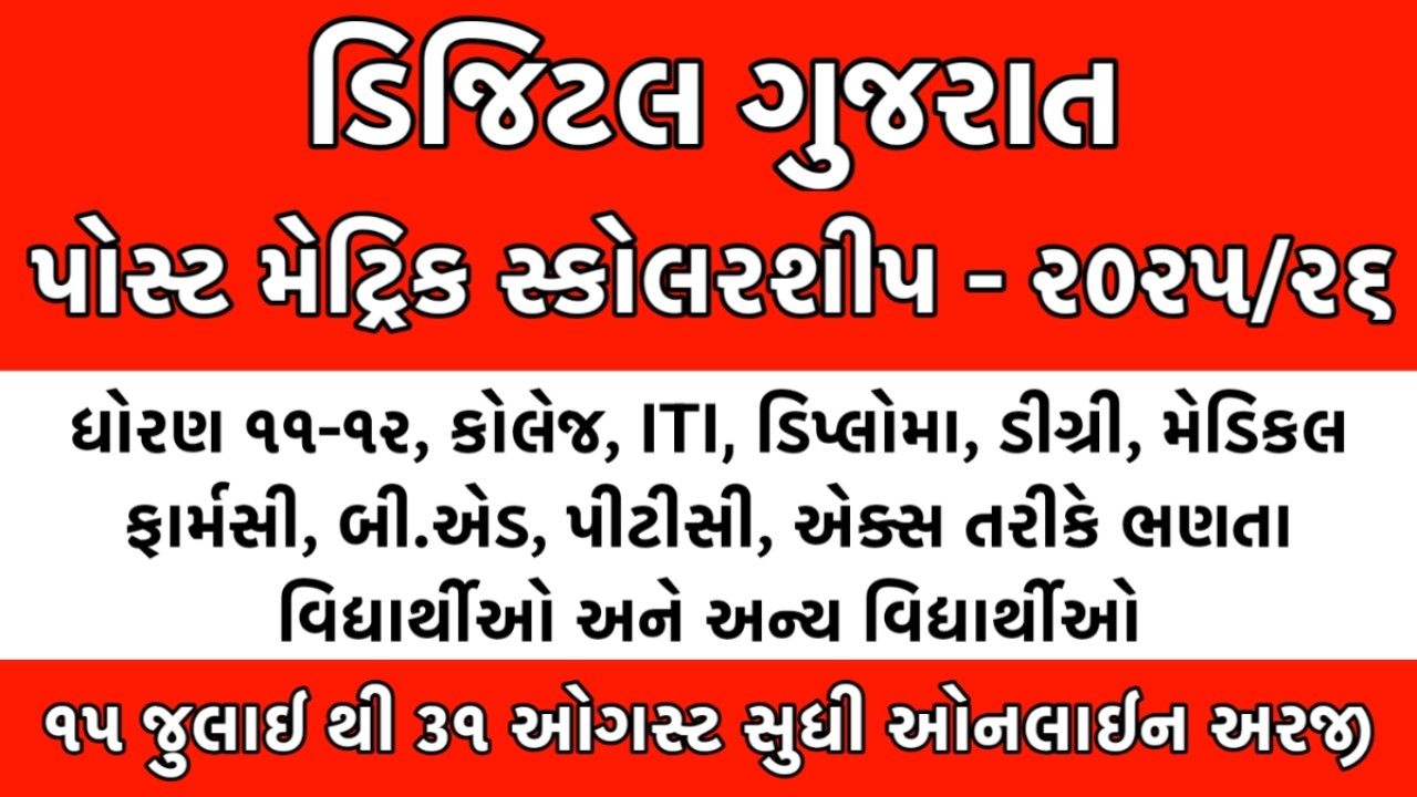 ગુજરાત શિષ્યવૃત્તિ 2025